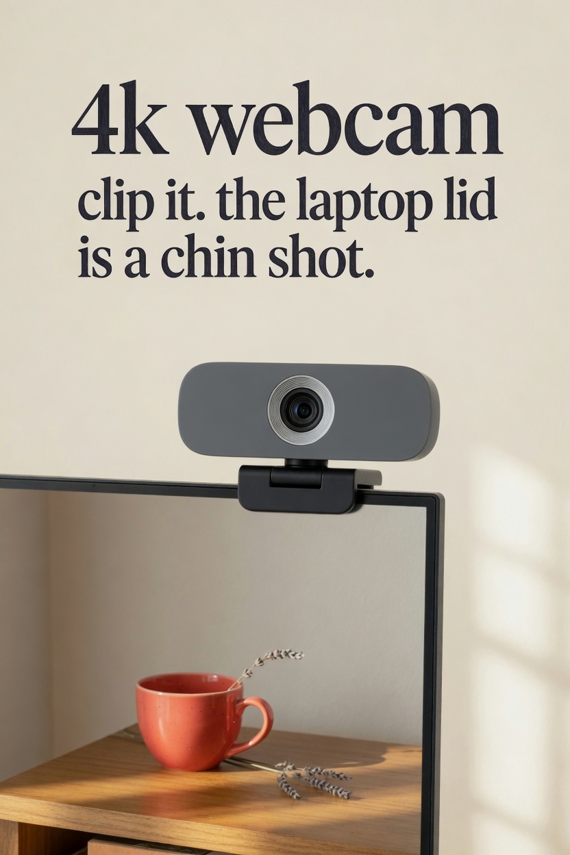 4k webcam clipped to a monitor